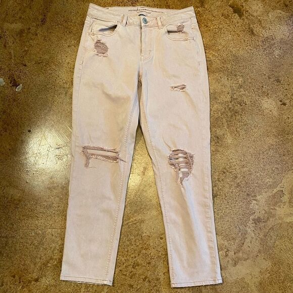 American eagle Outfitters blush distresssed Tomgirl super stretch X jeans - Picture 1 of 5